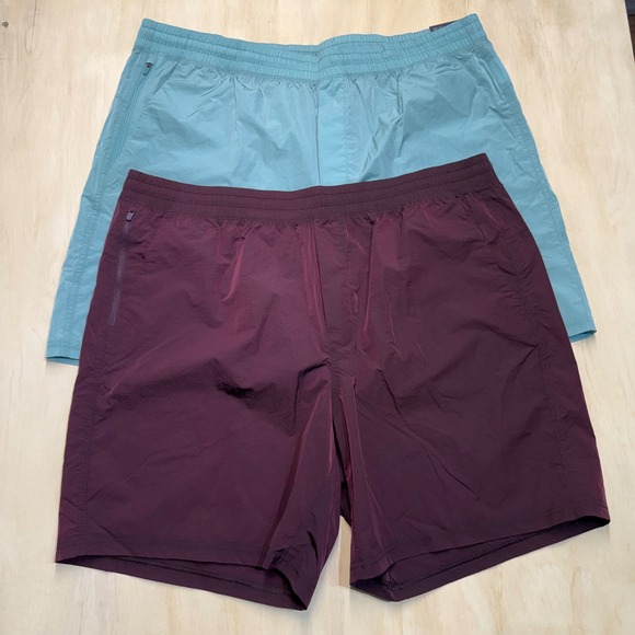 VRST Other - (2)‎ NEW VRST Mens All-In Unlined 7" Shorts XXL Aqua Burgundy UPF 50+ Two Pack